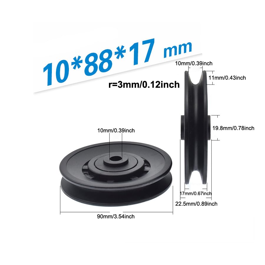 SquEqu 2 Pack Cable Pulley System Bearing Replacement Universal 70mm Wheel Roller for Fitness LAT and Lift Pull Down Cable Machine Attachments Exercise Gym Equipment Pulldown Biceps Curl Workout