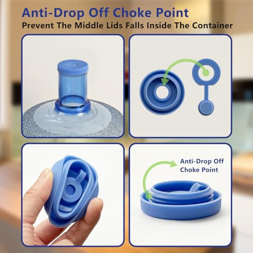 CozyBlue Reusable Silicone 5 Gallon Water Jug Cap - 3 Packs (Blue)