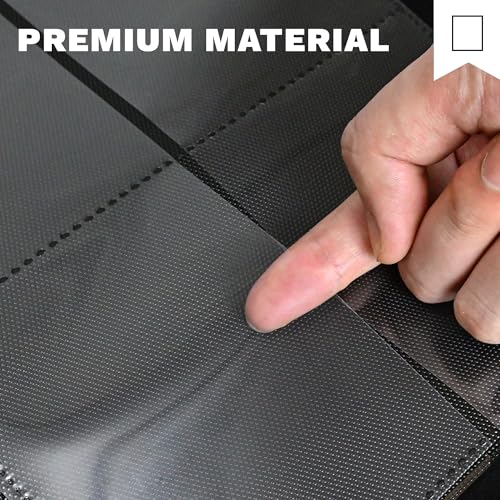 Trading Card Binder with 4 Pockets Holds 128 3x4 Rigid Cards Water-Resistant PU Leather