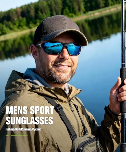 Polarized Sports Sunglasses for Men UV400 for Cycling Running Fishing