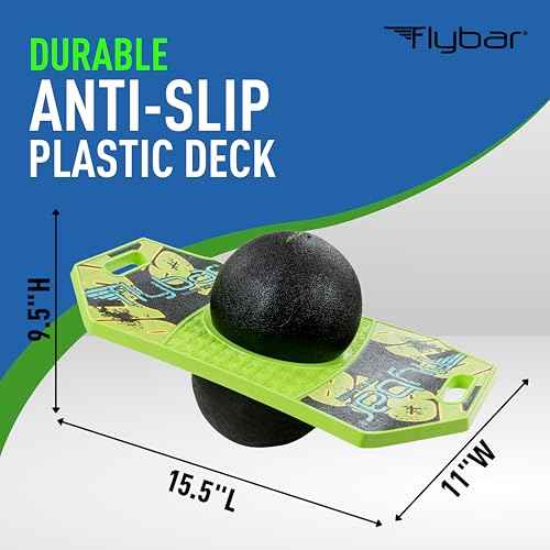 Flybar Pogo Trick Ball for Kids ? Balance Bounce Board with Anti-Slip Deck ? Pump Included - Indoor & Outdoor Toys for Boys and Girls Fun Way to Reduce Screen Time Supports up to 160 lbs ? Ages 6+