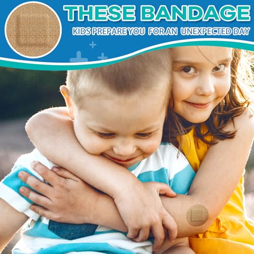 Geiserailie 200 Pcs Adhesive Small Spot Bandages Bulk Fabric Oval Flexible Adhesive Nose Face Bandages with Non Stick Pad Round Oval Square Strip for Skin Wound Care