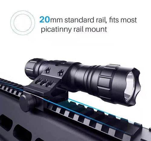 TOCNGAEK Tactical 1" Offset Picatinny Rail Mount for Flashlights for Outdoors