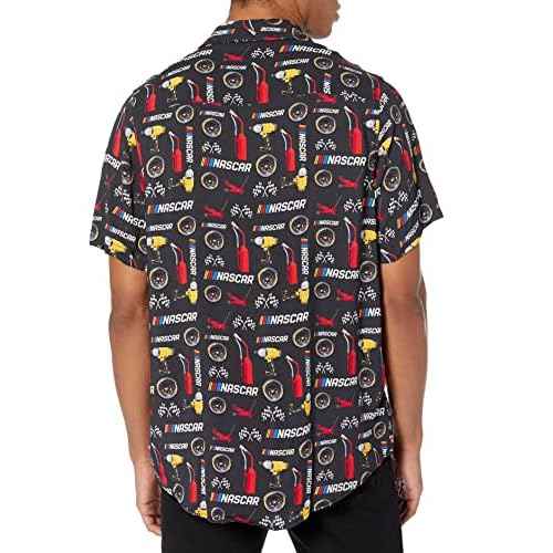 FOCO NASCAR Floral Button Up Short Sleeve Shirt