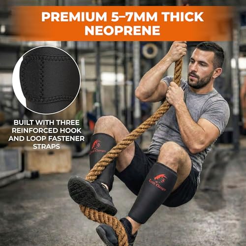 7mm Deadlift Shin Guards & Calf Support Brace - Men & Women, 2 Pack