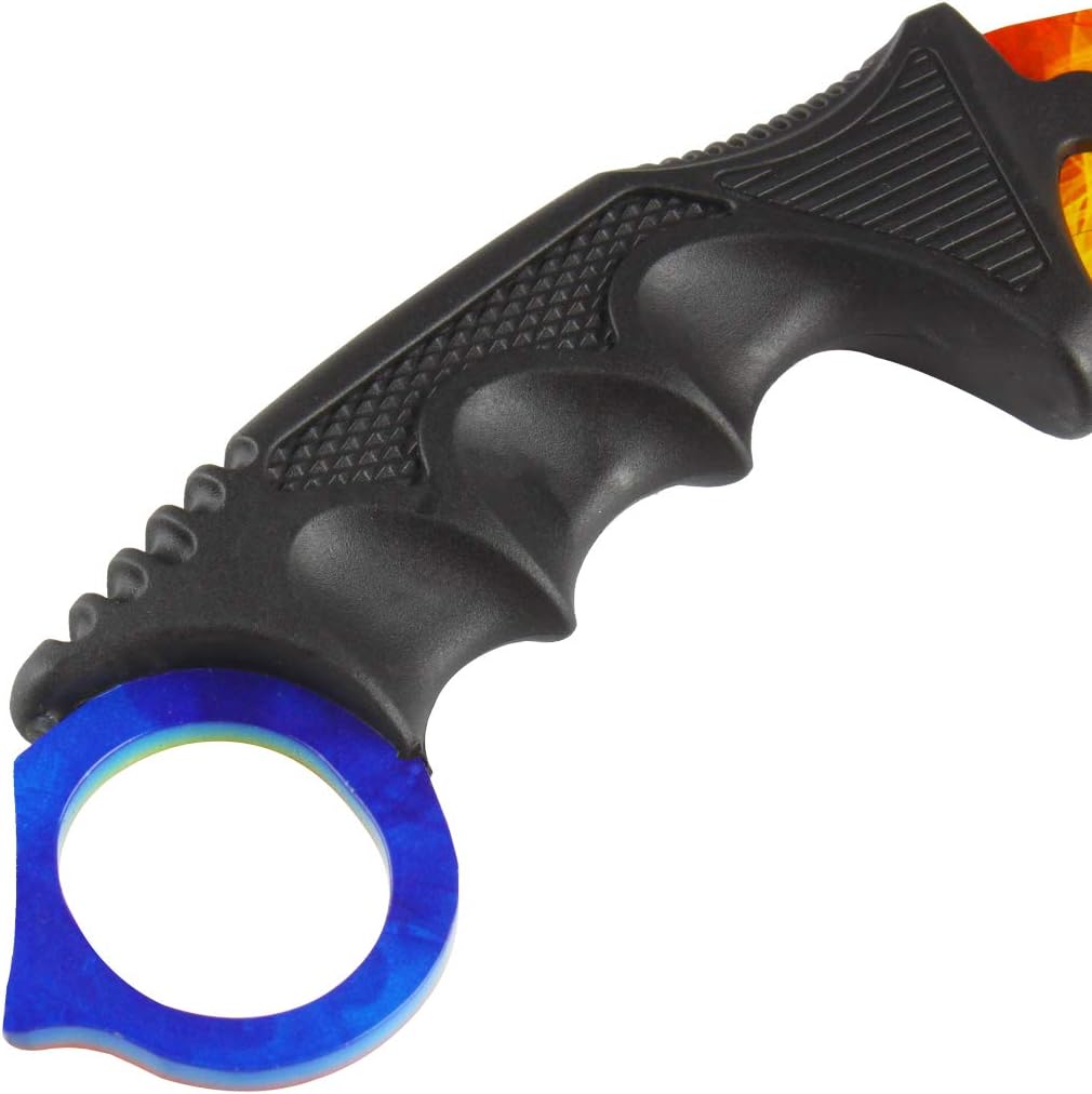 Andux Karambit Camping Hunting Tool with Cord ZD-01 (Purple-White)