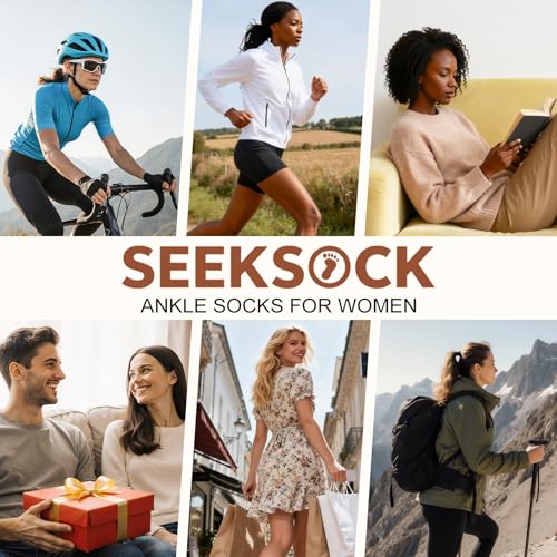 Coffee Ankle Socks for Women - Athletic Cotton Quarter Socks, 6 Pairs