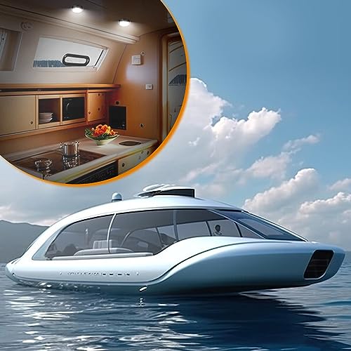 12V Marine Dome Light with Stainless Steel Base and White LED, 5.5 Inch Surface Mount