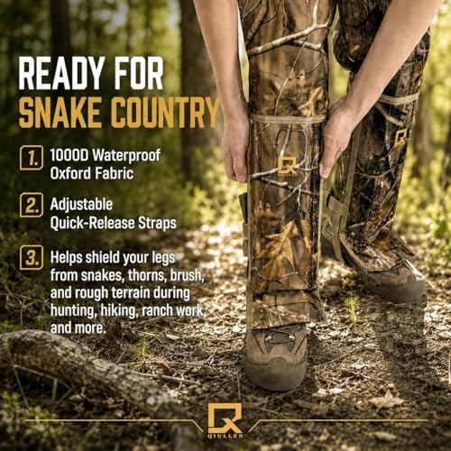 Lightweight Snake Bite Protection Gaiters for Hunting Hiking Work - 3-Layer Nylon