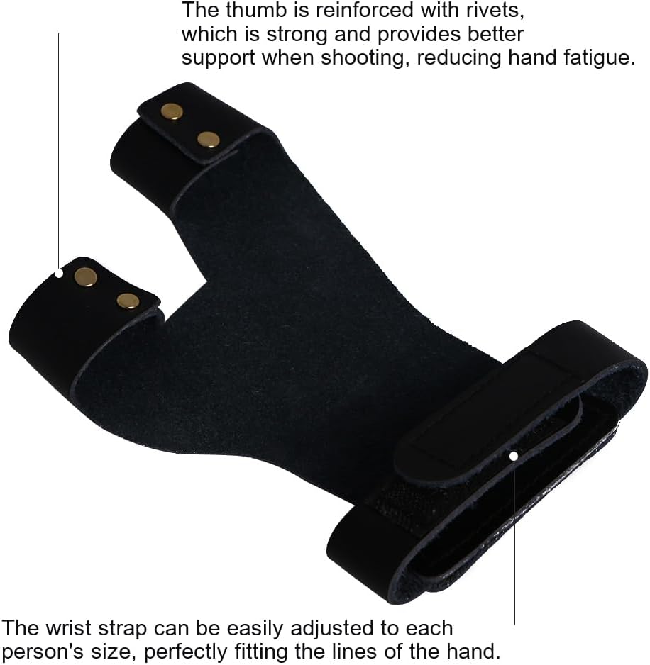 TOPARCHERY Archery Hand Guard Protector Shooting Glove Black for Left Hand (Black)