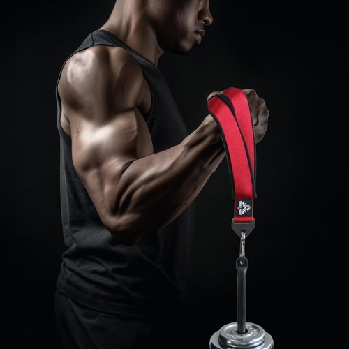 WRIST FIGHT Heavy-Duty Arm Wrestling Strap for Pronation, Forearm, and Bicep Strength Training – Thick Webbing with Fleece Lining & Stainless Steel Triangular Buckle