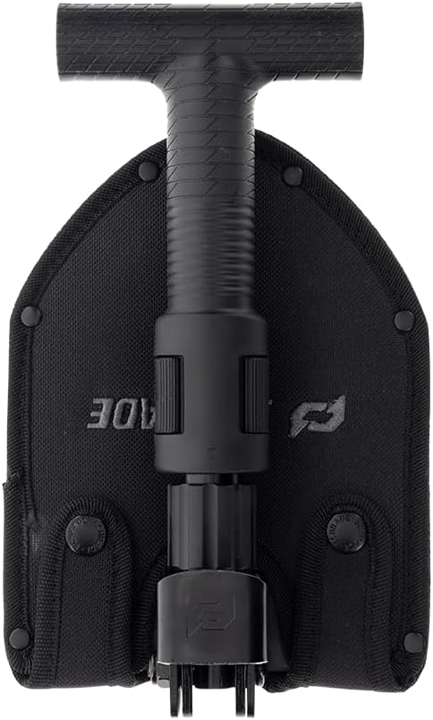 Schrade Delta Class 1 lb Pay Dirt Shovel - Durable Folding 3Cr Steel, Black Oxide Finish for Hiking & Outdoor Use