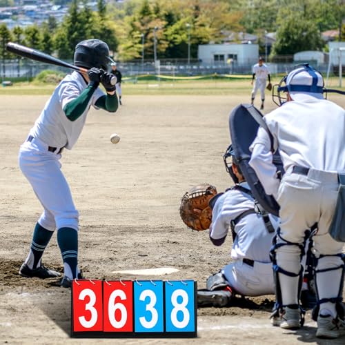 Hiboom Portable Scoreboard Flipper Set - 6 Count 4 Digit Tabletop Score Keeper
