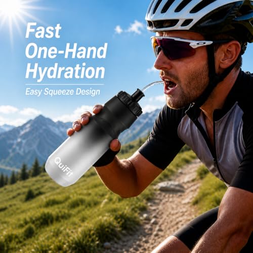 32oz Water Bottle with Long Straw - Leakproof Sports Hydration Bottle 2 Pack