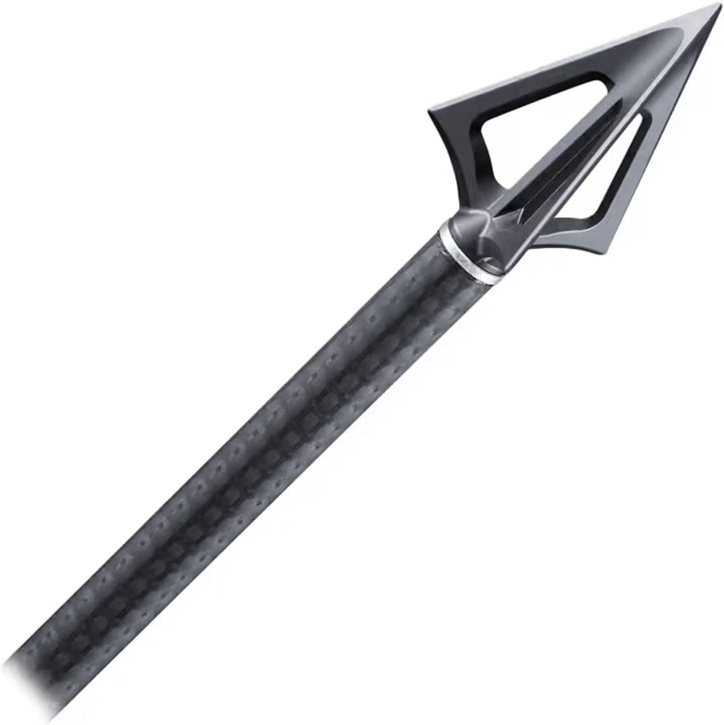 G5 Montec Pre-Season Archery Hunting Durable Fixed Blades Steel 1-Piece Construction Screw-in Broadheads with Rounded Edges for Bow Arrows - Pack of 3