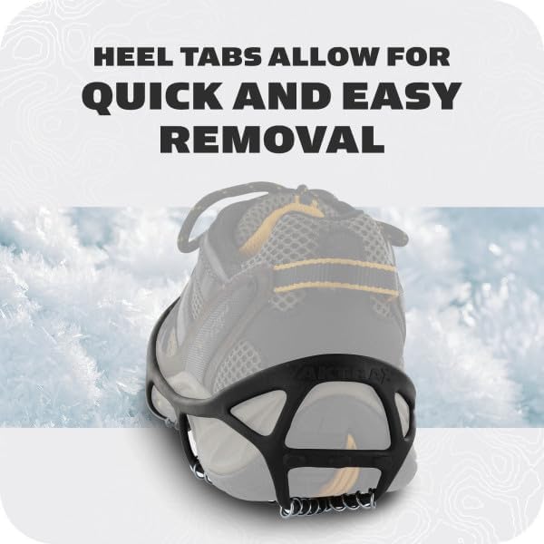 Yaktrax Walker Traction Cleats for Snow and Ice,Black,Large