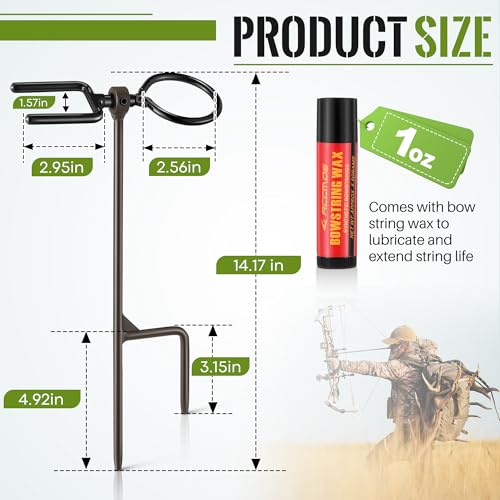 Portable Archer's Ground Stake with 360° Rotating Fork and Bowstring Wax – Variation 1