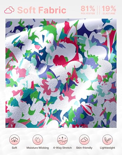 Girls Tennis Skirt with Pockets Pleated Athletic Skort Kids Golf Running School Uniform 2-in-1 Skirts 12-13 Years Small Abstract Flower