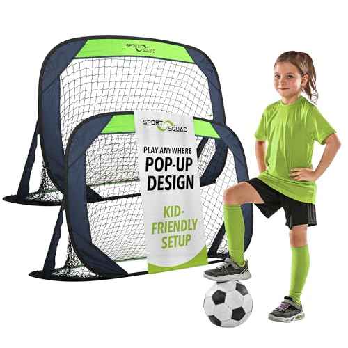 Sport Squad Portable Soccer Goal Net Set - Pop Up Training Soccer Goals for Backyard - Indoor or Outdoor Versions - Easy Assembly - Great for Kids and Adults