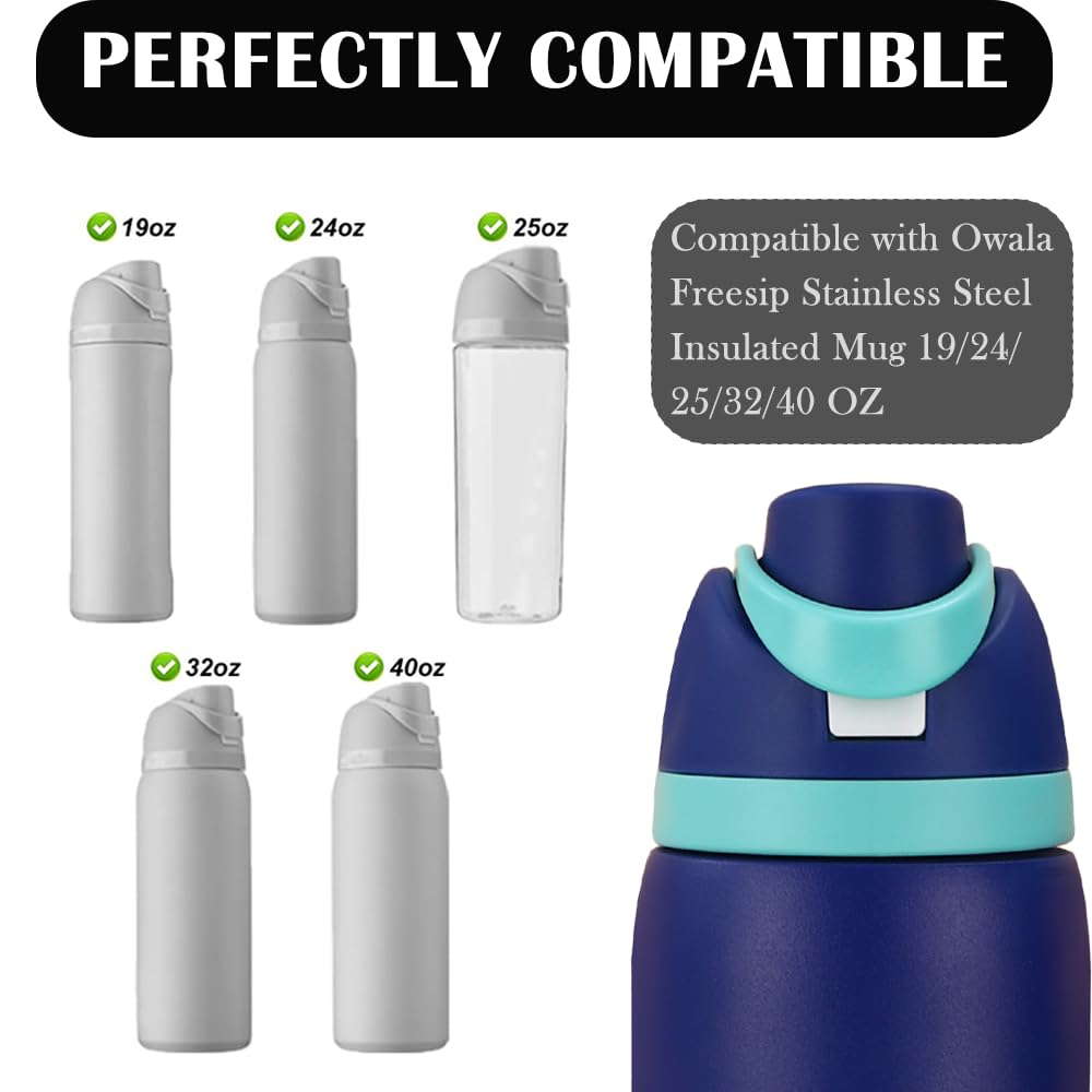 Agamino Replacement Lid Set for Owala Freesip, Water Bottle Top Cap with Replacement Button & Stopper Water Bottle Seal Ring Compatible with Owala Cup 16oz 24oz 32oz 40oz, Accessory for Owala FreeSip