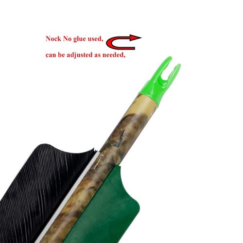 Linkboy Archery 30" 32" 400 500 Spine Carbon Hunting Arrows Turkey Feather for Compound Recurve Bow Longbow Practice Target Camo Arrow Pack of 12PCS