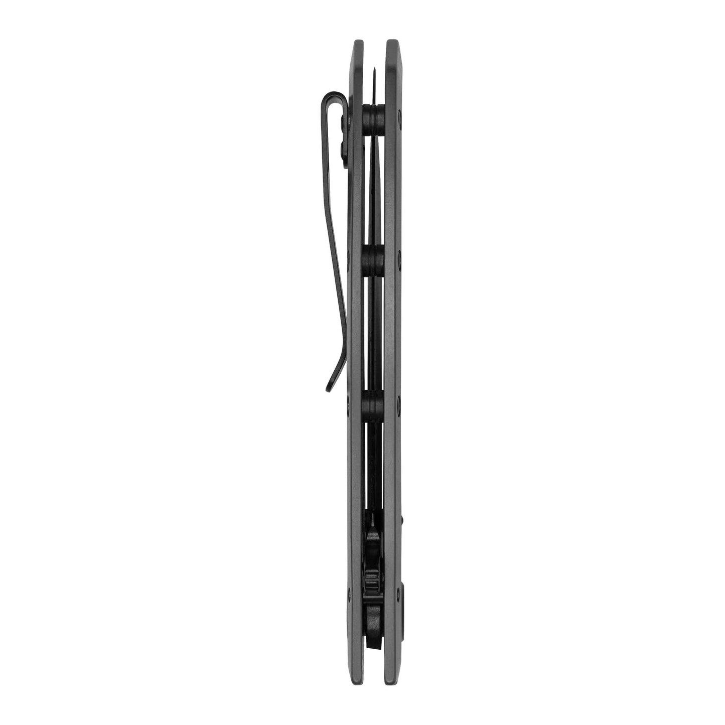 Kershaw Grid Folding Pocket Knife, 3.7 inch Black Serrated Blade, Steel Handle, Pocketclip