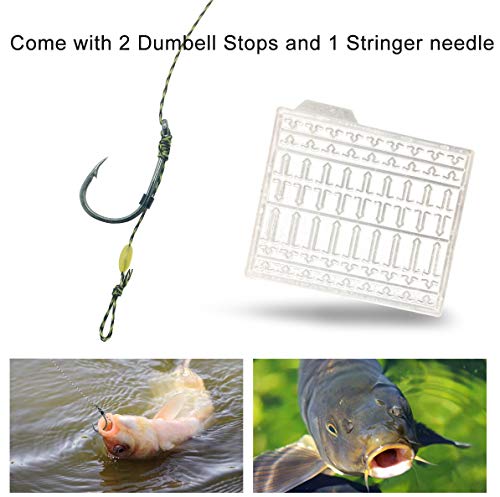 Green Carp Fishing Hair Rigs Kit 24PCS - Wide Gape Hooks, Zig Rigs, Carp Accessories Size 2,4,6,8