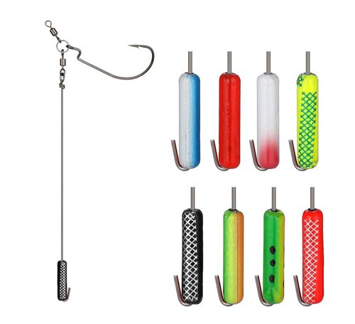 KTGCOZS Pack of 5 Fishing Rig Drop Shot Rigs #4/0 Hook ungsten Weight Walleye