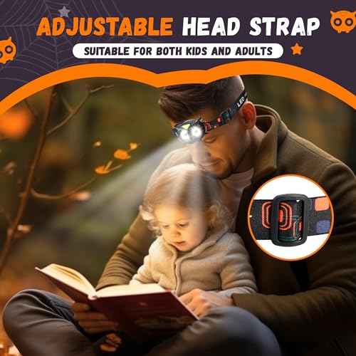 LED Headlamp, Owl Headlight for Kids Leightweight, COB Head Lamp, 4 Modes Battery Powered Head Lights for Boys, Girls, Adults, Gifts for Birthday, Party, Christmas