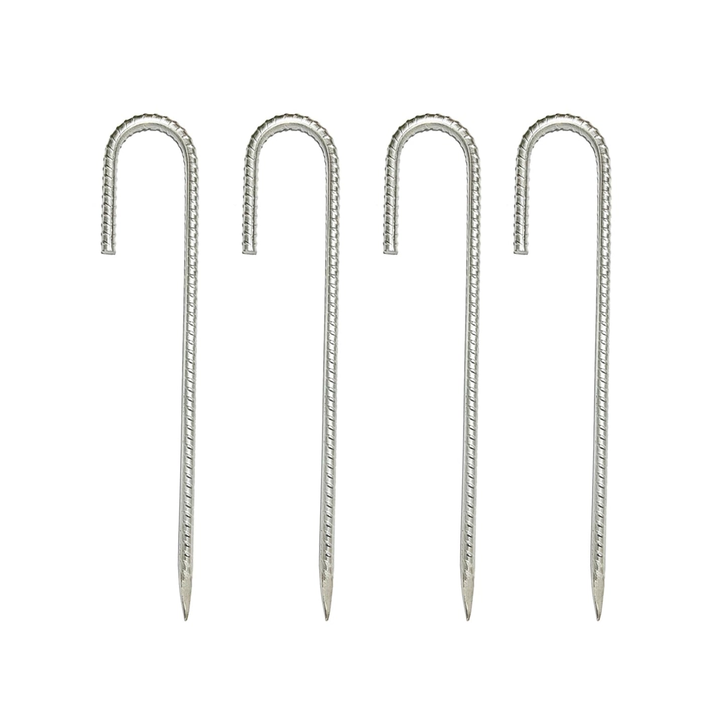 J Hook Heavy Duty Galvanized Reinforced Ground Nails - Outdoor Canopy Tent & Gardening Ground Anchor (12)