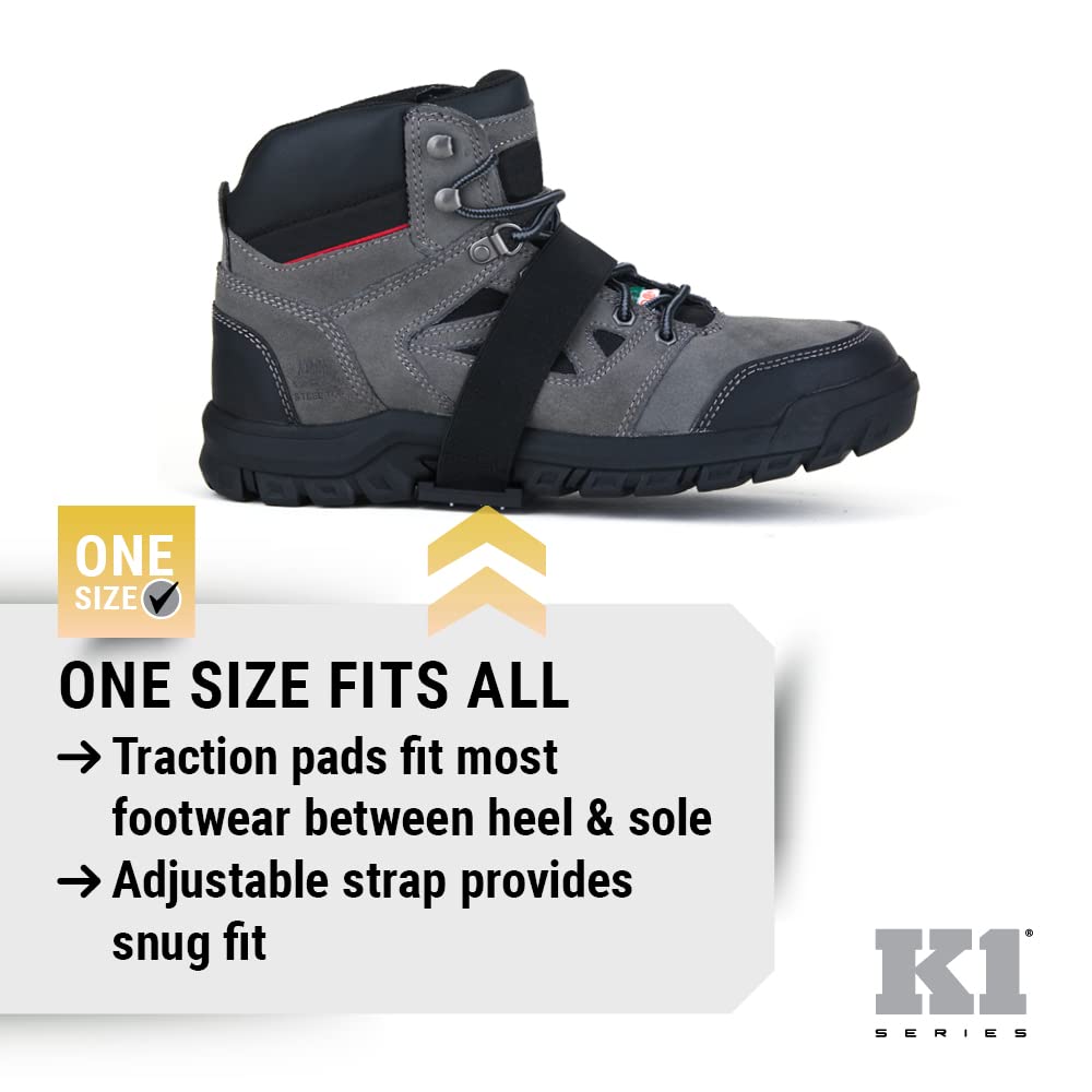 K1 Mid-Sole Ice Cleats for Men & Women - Rotatable Traction Aids For Winter Snow - Hi Vis - Low Profile