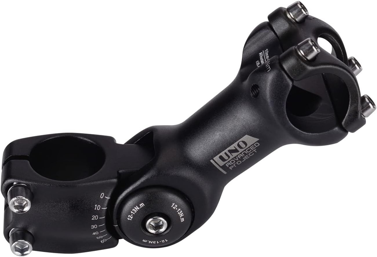 FOMTOR 31.8mm 25.4mm Adjustable Stem 90mm 110mm 0~60 Degree UNO MTB Adjustable Handlebar Stem for Most Mountain Bike Road Bike MTB