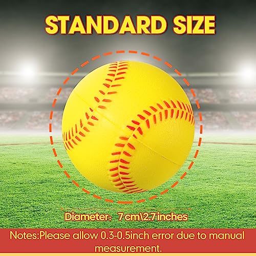 Yellow Foam Baseballs 36 Pack Soft Training Balls for Kids & Practice