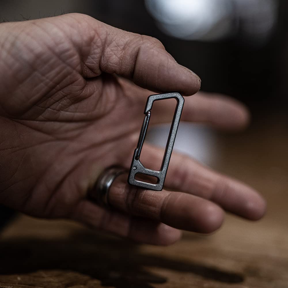Exceed Designs TIRANT Latch (Jet-Black) Minimal 6Al-4V Titanium Carabiner & Bottle Opener - Keychain, Key Rings, or Key Organizer