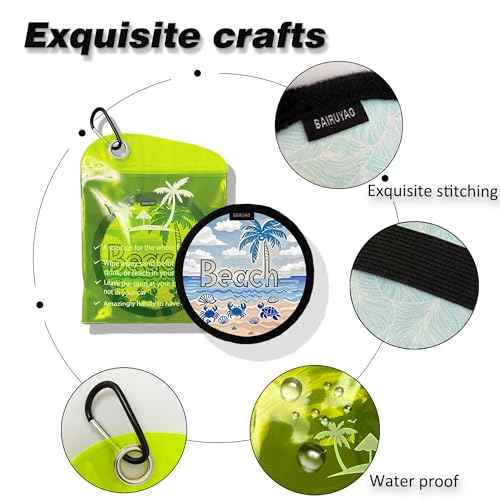 Beach Sand Remover Bag,Sand Remover Eraser with Elastic Band£¬Beach Vacation Essentials,Must Haves, Reusable Eco Gift for Women (Blue)