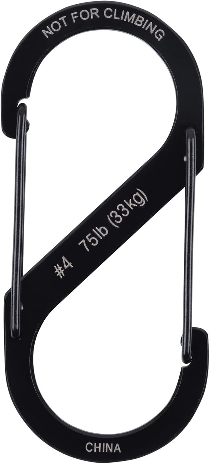Nite Ize S-Biner Stainless Steel #4 Black Dual-Gated Carabiner Tool 75lb(2-Pack)