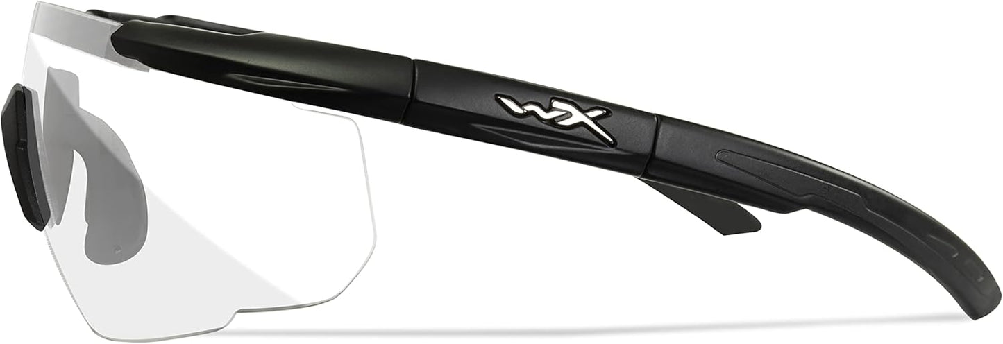 Wiley X Saber Advanced Shooting Glasses ANSI Z87.1+ Safety Sunglasses for Men and Women, UV and Eye Protection for Hunting and Shooting Matte Black Frames, Clear Lenses, Ballistic Rated