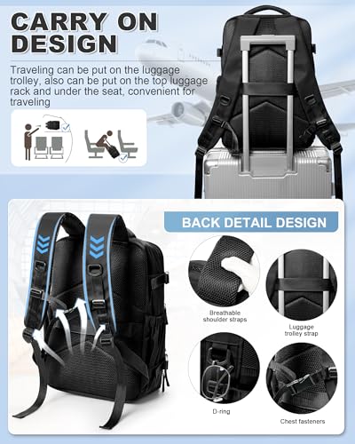 Winspansy Vacuum Backpack Travel Bag with Air Pump - Black Large