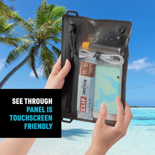 Charcoal Waterproof Travel Pouch with TRU Zip for Phone & Essentials - Medium