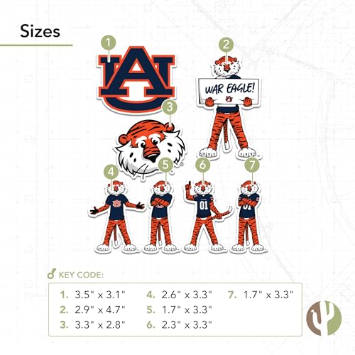 Auburn Tigers Sticker Decal - College Fan Vinyl Sticker for Laptops Water Bottles