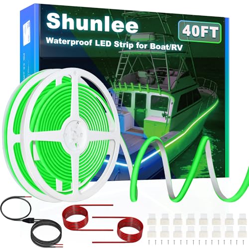 40FT LED Boat Lights Green Waterproof Marine LED Light Strip - IP67