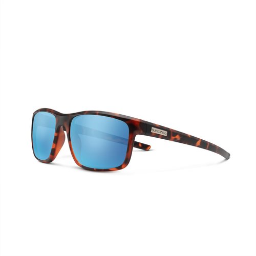 Suncloud Respek Polarized Sunglasses – 100% UV Protection – Comfortable Fit, Trendy Design – for Men & Women – Matte Tortoise + Polarized Aqua Mirror Lenses