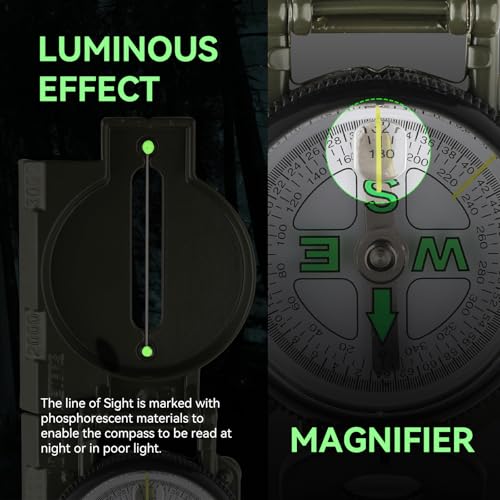 Compass Hiking Survival, Wilderness Survival Compass for Kids- Magnetic Gear Set Navigation Map- Backpacking Camping Hunting Survival