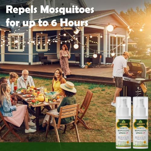 Plant-Based Mosquito Repellent Spray for Skin & Clothing - DEET-Free, 2 Pack