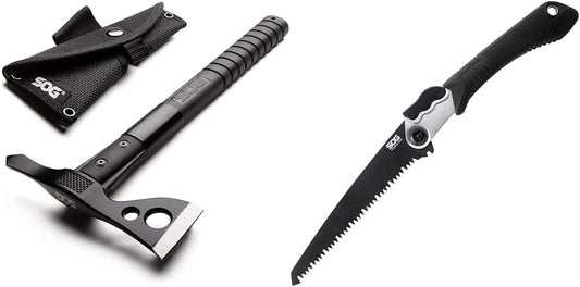 SOG FastHawk- Lighter, Faster, Agile Throwing Hatchet, Versatile Survival Tactical Axe for Competition Throwing and Camping, Hunting and Packing-Black (F06TN-CP)