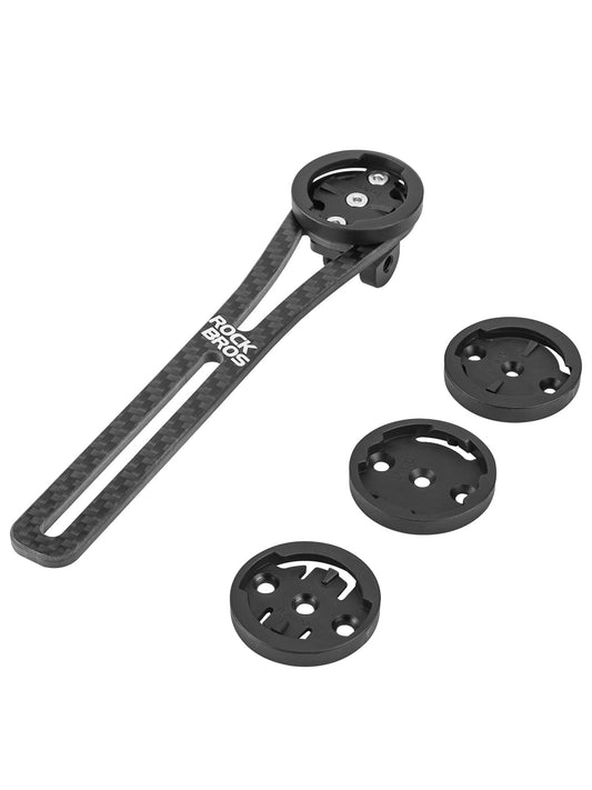 ROCKBROS Bike Computer Mount Carbon Out Front Compatible for Garmin, Bike Computer, Go-pro and Light Attachment