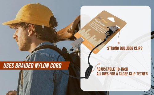 The Hat Pros Lightweight Cap Catcher | Adjustable 10" Braided Nylon Hat Retention Cord w/Bulldog Clips & Rubber Bead, Durable, Travel-Friendly Design