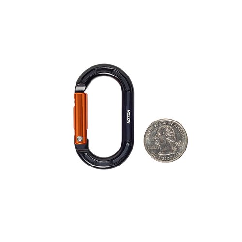 Notch Micro Carabiner Standard Lock Gate - Versatile Tool for Arborists & SRS Climbing, Gate Opening: 0.5”, Height: 2.3”, Tensile Strength: 900 lbs. Weight: 0.49 oz (99380)