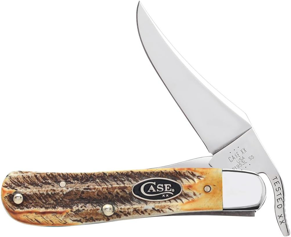 Case WR XX Pocket Knife Burnt 6.5 Bonestag Russlock Item #65303 - (6.51953L SS) - Length Closed: 4 1/4 Inches
