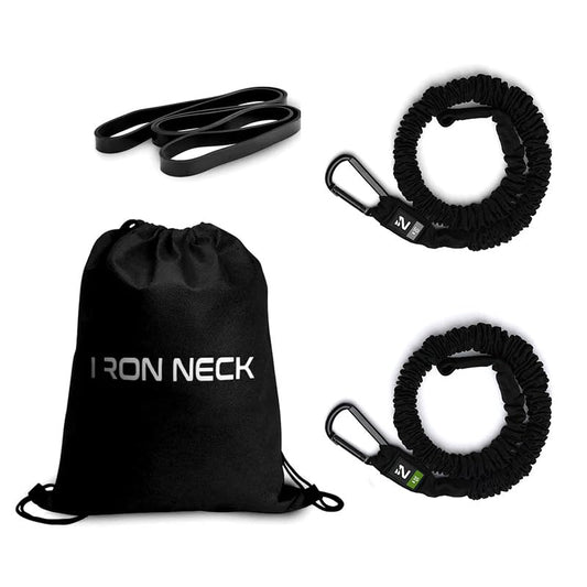 Iron Neck Resistance Band, Durable Exercise Band with Steel Carabiners for Neck Training, Strength Workouts, Stretching, and Rehab (Strength Kit)